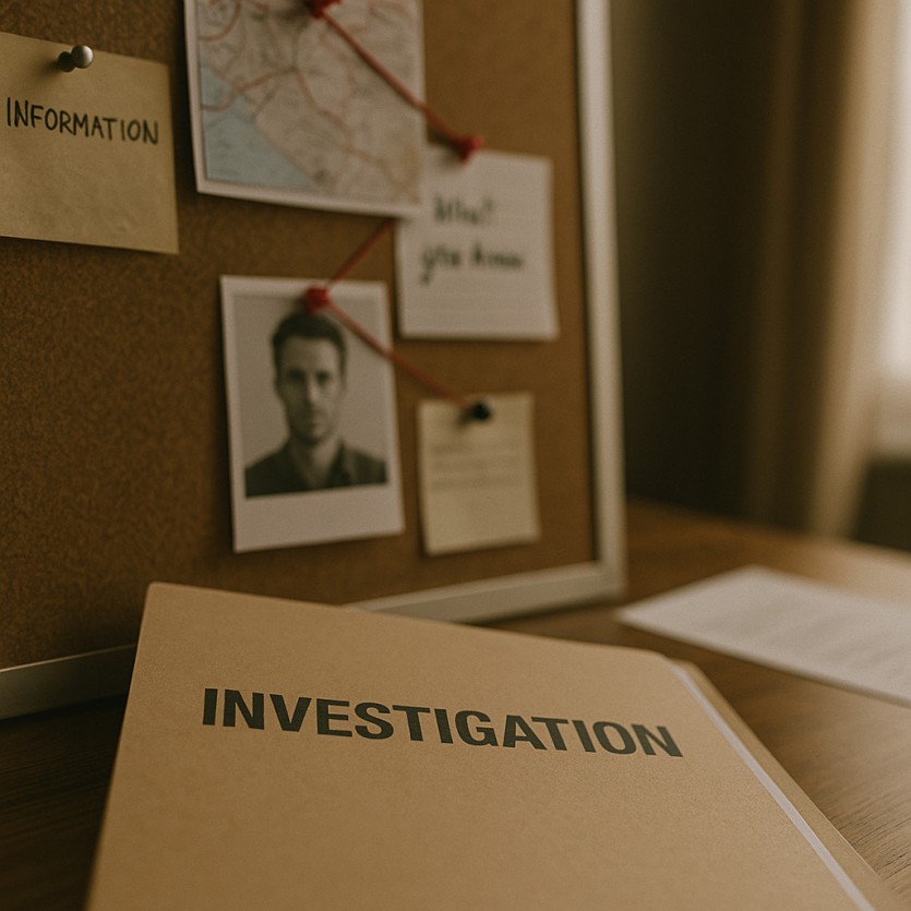 흥신소에서 사건 정보를 정리한 조사 파일 이미지